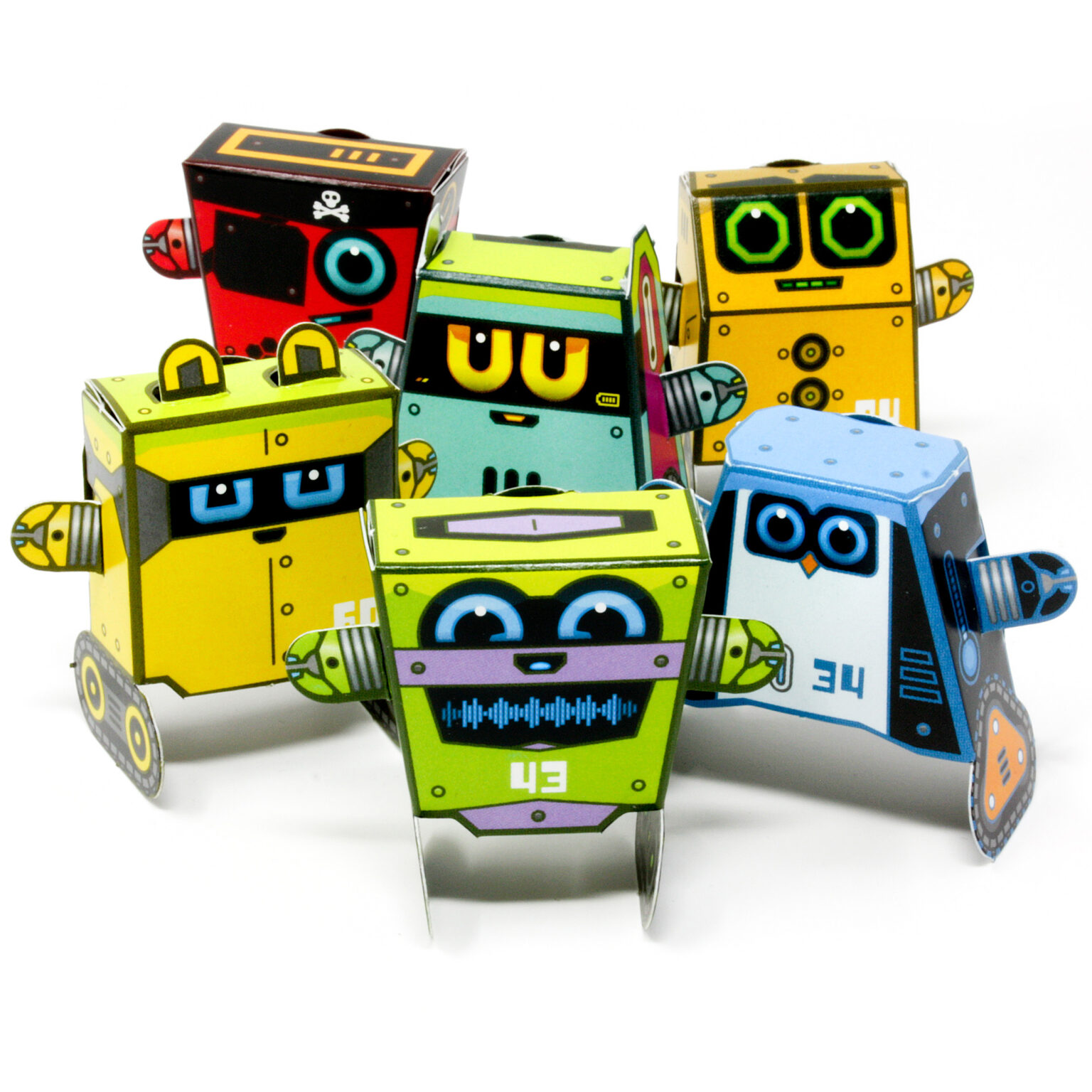 Bitsabots Robot Paper Toy Cards Box Buddies