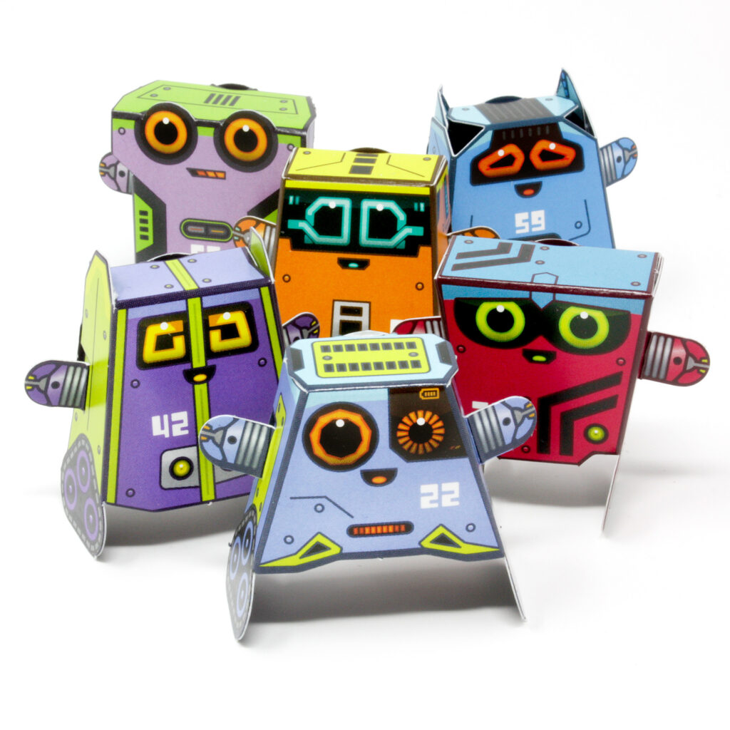 Bitsabots Robot Paper Toy Cards Box Buddies