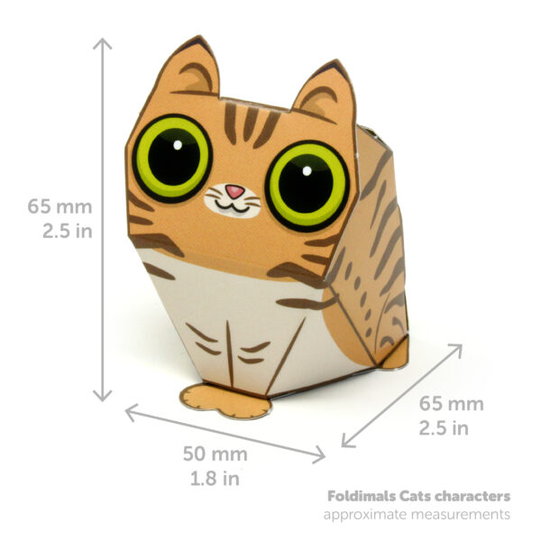 Box Buddies Foldimals Cats character measurements