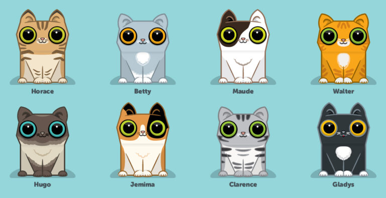 Box Buddies Foldimals Cats characters